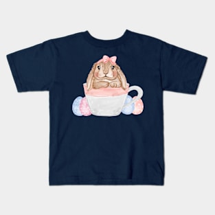 Bunny Cup Eggs Watercolor Kids T-Shirt